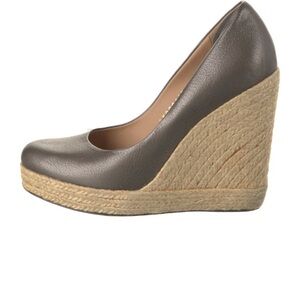 Salvatore Ferragamo Leather Wedge Espadrilles